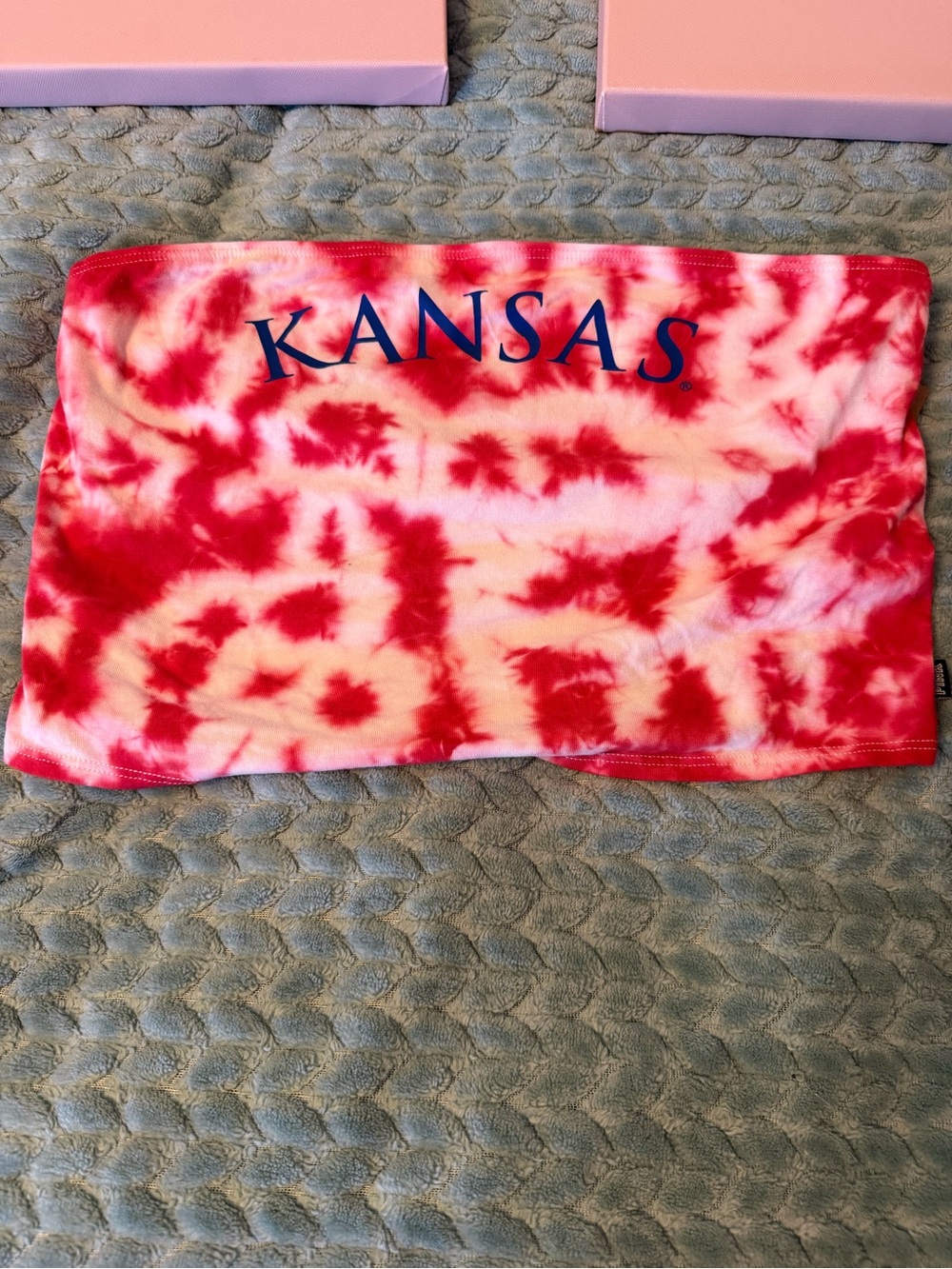 Victoria's Secret PINK Red & White Tie-Dye Tube Top